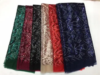 

African Lace Fabric 2017 Rose Gold green Glitter African Fabric The New Listing Sewing Supplies Wholesale Gold Sequin Fabric