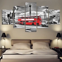 5 pièce no frame Mode ville paysage photo toile peinture salon coloration par des numéros décorer huile affiches moderne art la maison