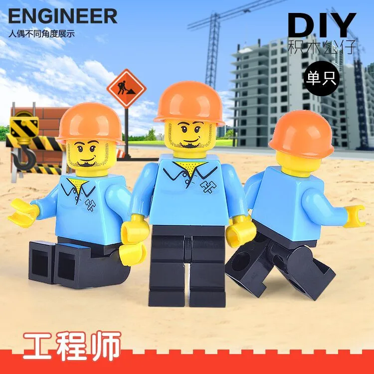 Один продажа инженер со шляпой SUPER HEROES Звездные войны DIY minifig собрать строительных