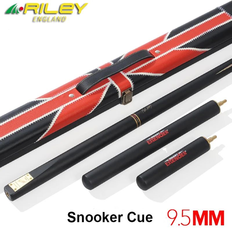 

RILEY Ash Wood 3/4 Snooker Cue 9.5mm Tip 2 Extensions with Snooker Cue Case Set China Selby Signature On