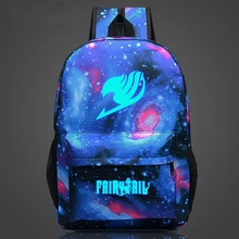Luminous Fairy Tail Printing Women Backpack Anime School Bag Galaxia Rucksack Teenager Girl Cartoon Travel Nylon Daypack Mochila fvip wow for the horde world of warcraft backpack school bags luminous backpacks tribe alliance nylon mochila galaxia