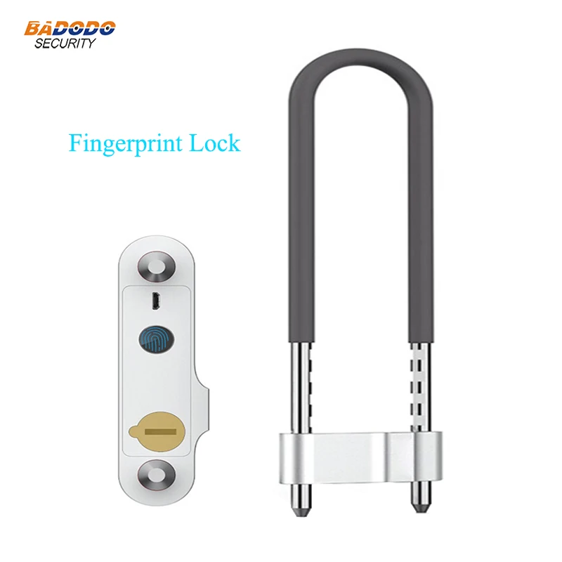 

Smart U type Fingerprint Lock with mechanical key for home office glass door