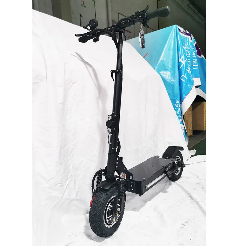  JS 60V2400W Adult Electric Scooter with seat Two motor wheel foldable hoverboard off road tire elec