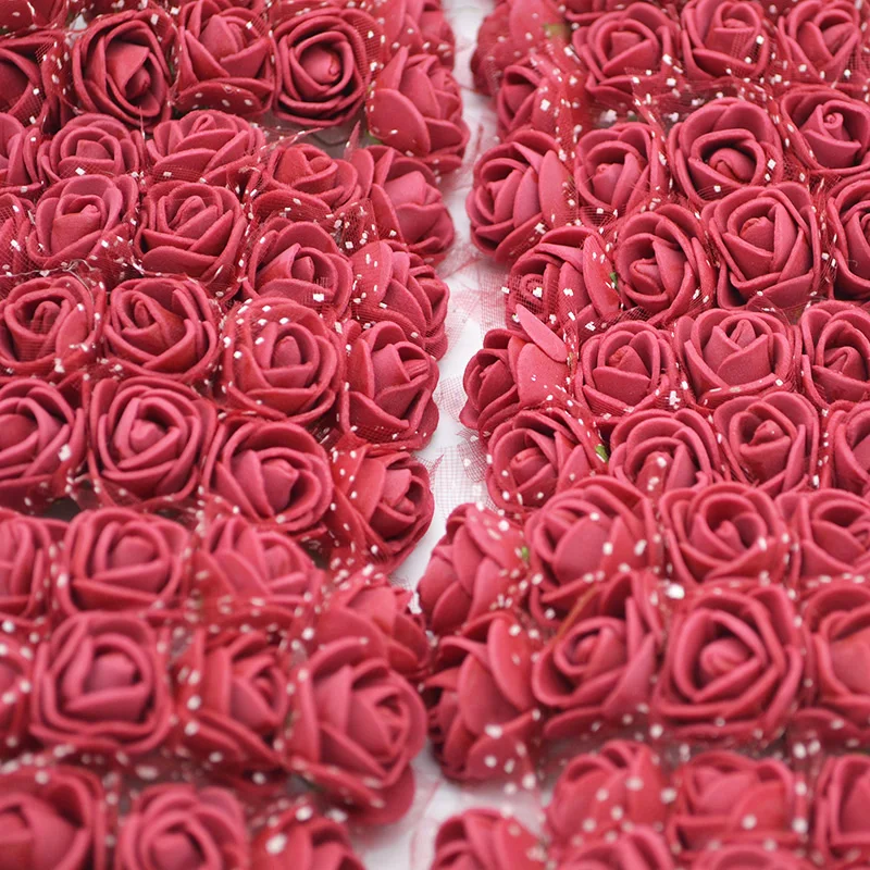 

144pcs 2cm Decorative Fowers PE Foam Artificial Flowers Bouquet For Teddy Bear Rose Flower Home Wedding Decorations DIY Wreath