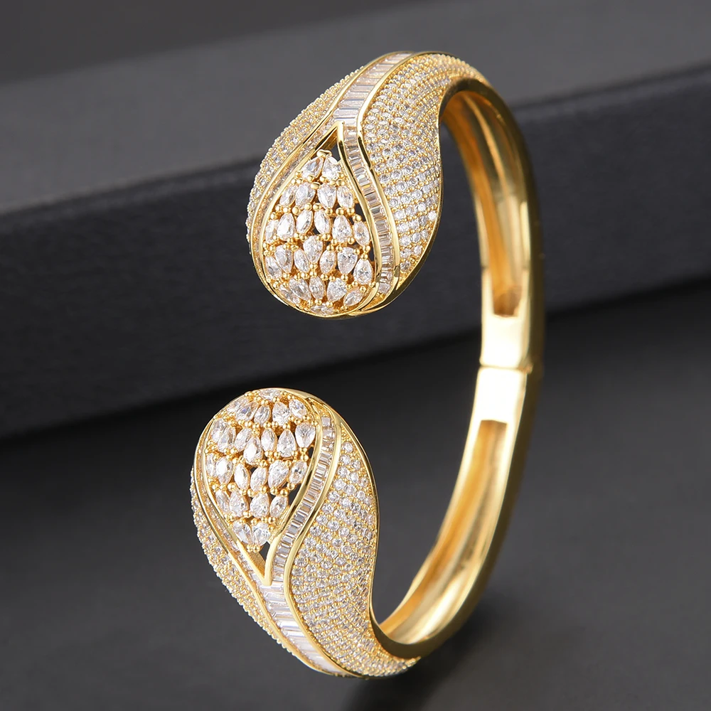

missvikki European Style Bangles Attractive Shiny Romantic Top Quality Silver Full Cubic Zirconia For Women Dance Party Jewelry