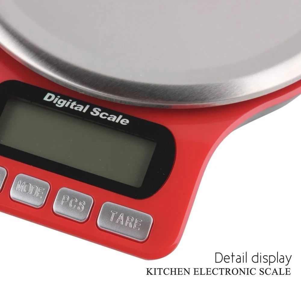 Цифровые многофункциональные кухонные весы из нержавеющей стали, тонкая компактная небольшая кухонная шкала 11 фунтов/5 кг