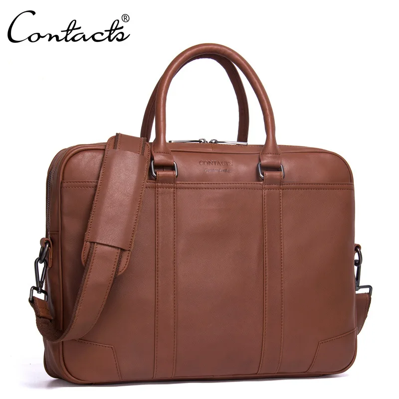 

CONTACT'S Genuine Leather Shoulder Bags Fashion Men Messenger Bag Small ipad Male Tote Vintage New Crossbody Bags Men's Handbag