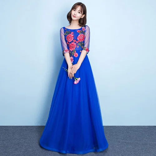 same as image A Line длинный тюлевый Выпускной платья vestido de festa кружевной топ элегантное вечернее платье Быстрая - Цвет: same as image