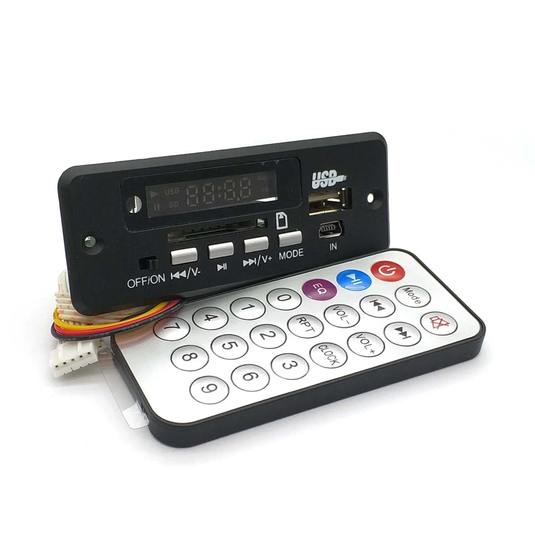 5 В/12 в MP3 декодер доска плеер с дисплеем двухканальный без усилителя мощности дистанционное управление FM отключение питания памяти