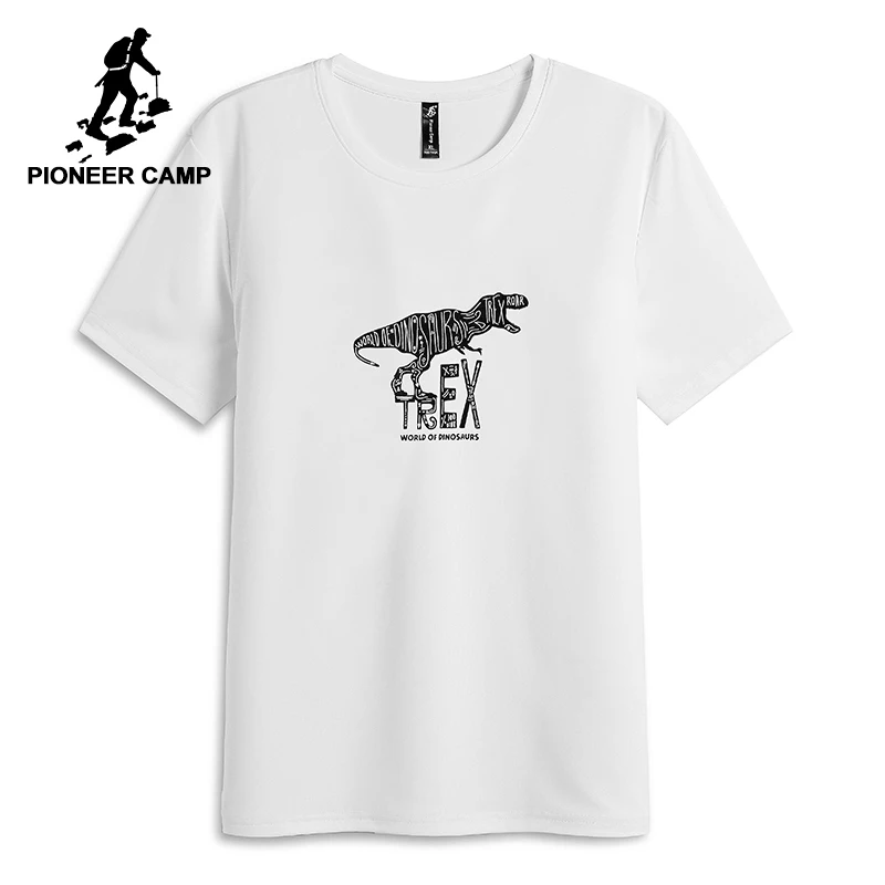 Pioneer camp new short sleeve tshirt mens brand clothing dinosaur printed casual t shirts male
