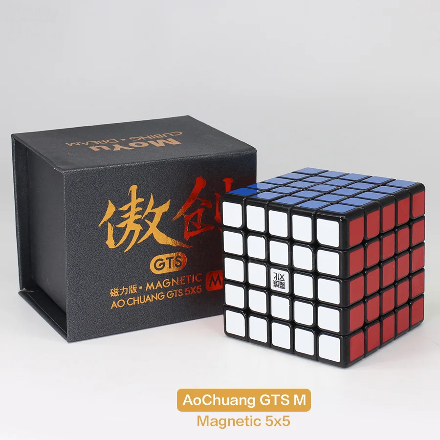 Кубик Moyu 5x5x5 Aochuang GTS GTSM магический скоростной куб 5x5 Магниты Cubo Magico Neo Puzzle 5x5 игрушки для детей мальчик офисная игрушка - Цвет: GTSM-Black