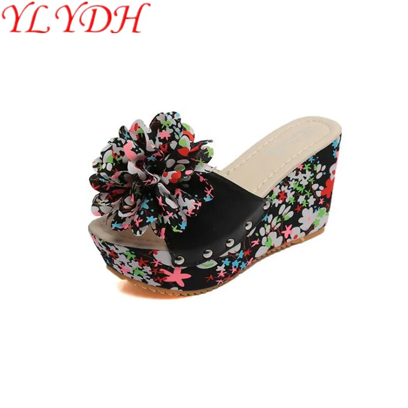 waterproof platform thick heel casual slippers