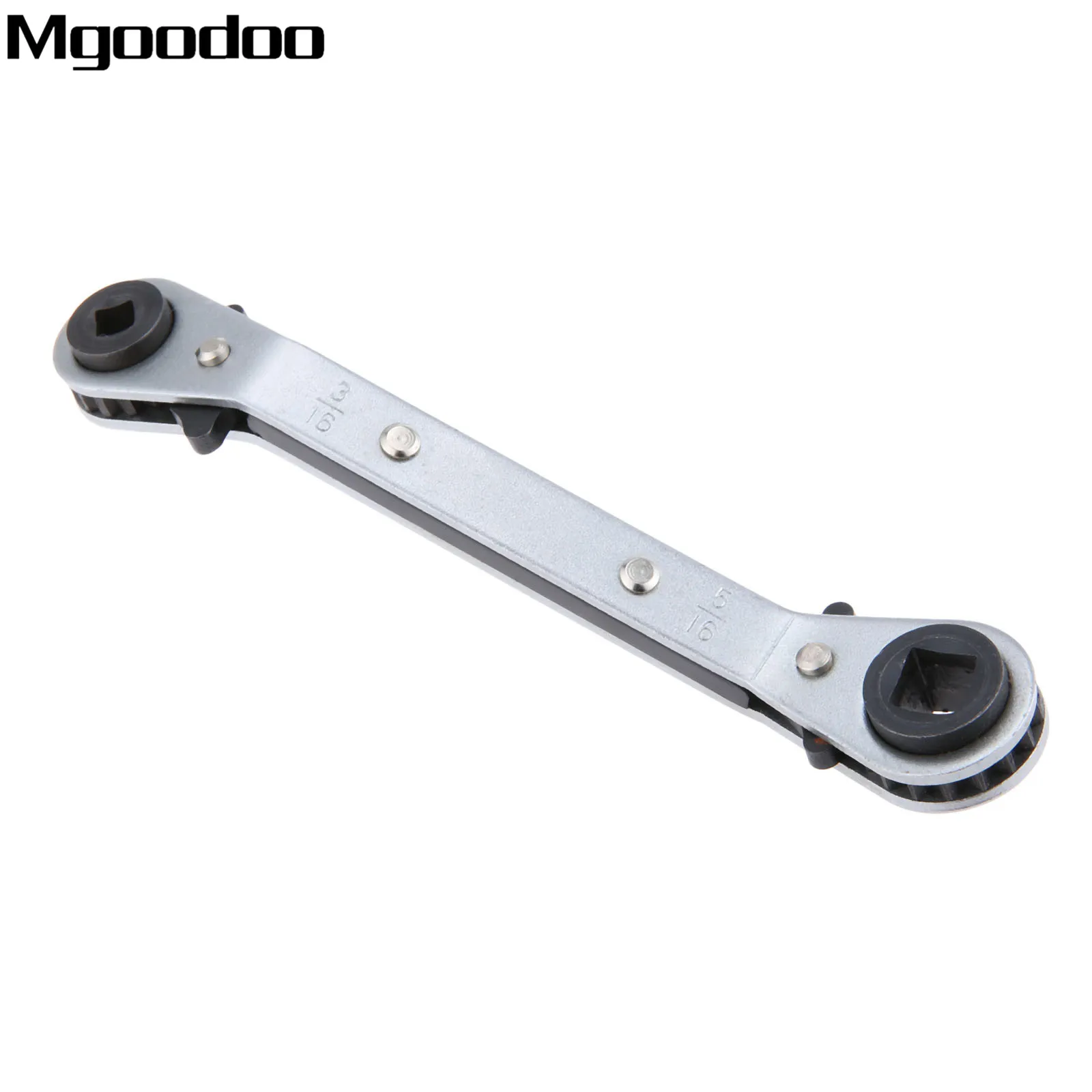 

Mgoodoo 4 Size Refrigeration Valve Ratchet Wrench Offset Service Wrench 3/16" 1/4" 5/16" 3/8" Universal Repair Hand Tools 140mm