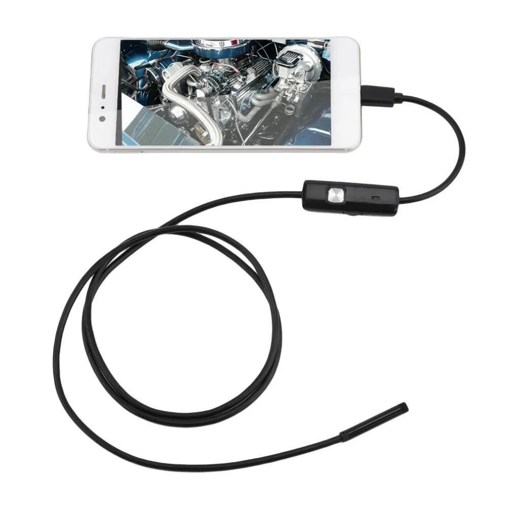 7 мм 5,5 мм объектив эндоскоп камера Android USB эндоскоп Инспекционная камера 1 м 2 м Змеиный провод светодиодный светильник водонепроницаемый для телефона и ПК