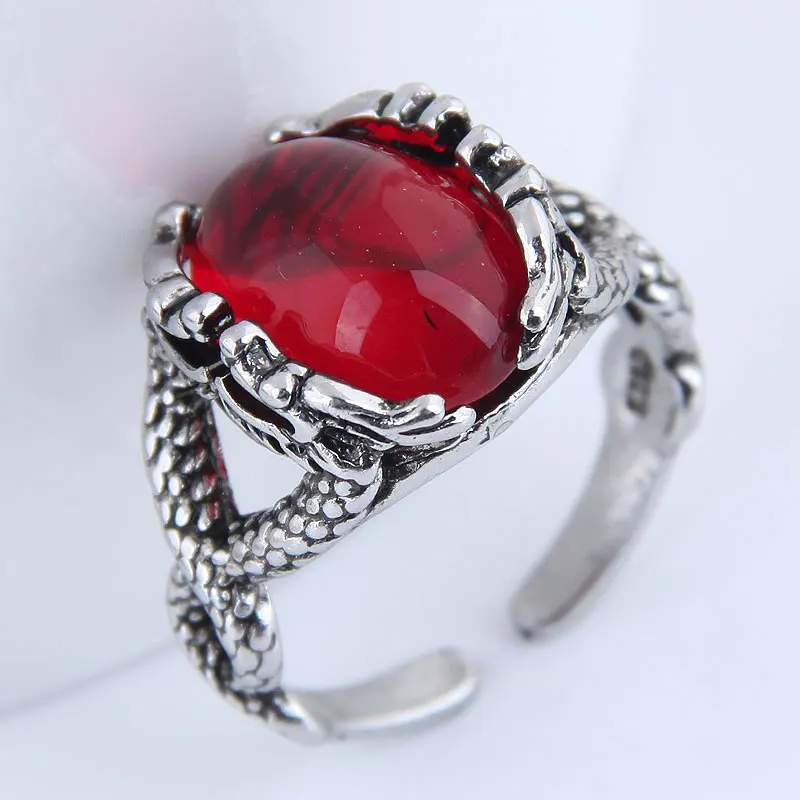 

Fashion Metal Jewelry Vintage Red Stone Open Rings
