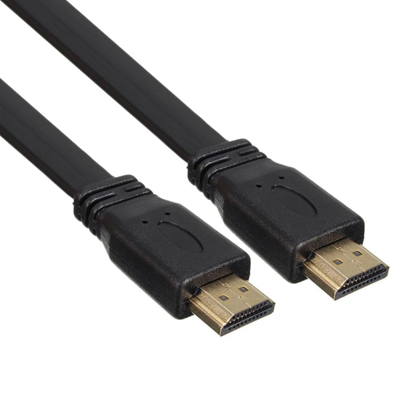  Nuovo Full HD Cavo HDMI Breve Nero di Alta Qualità Maschio A Maschio Spina Piatto Cavi Cavo Fit Per
