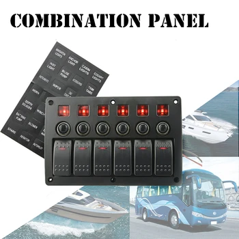 

Plastic Switch Panel and Red Single Bar Switch Combination Panel with PCB and Overload Protector for Yacht / Ship / RV