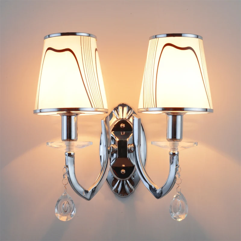 Single and double head Crystal pendant staircase corridor LED wall lamp bathroom bedside lamp for interior lighting