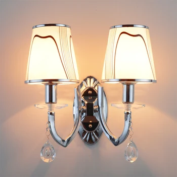 

Single and double head Crystal pendant staircase corridor LED wall lamp bathroom bedside lamp for interior lighting