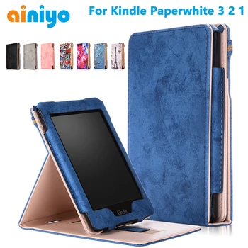 

2018 new E-book Case For Kindle Paperwhite Protective Cover For Amazon Kindle Paperwhite 3 2 1 PU Leather Protector Sleeve 6"
