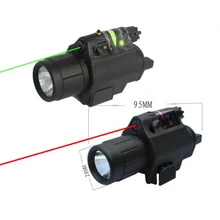 Охота Кемпинг 9908 Красный Зеленый пистолет освещения обору фонарик Тактический Insight красной лазерной CREE Q5 светодиодный фонарик для пистолета