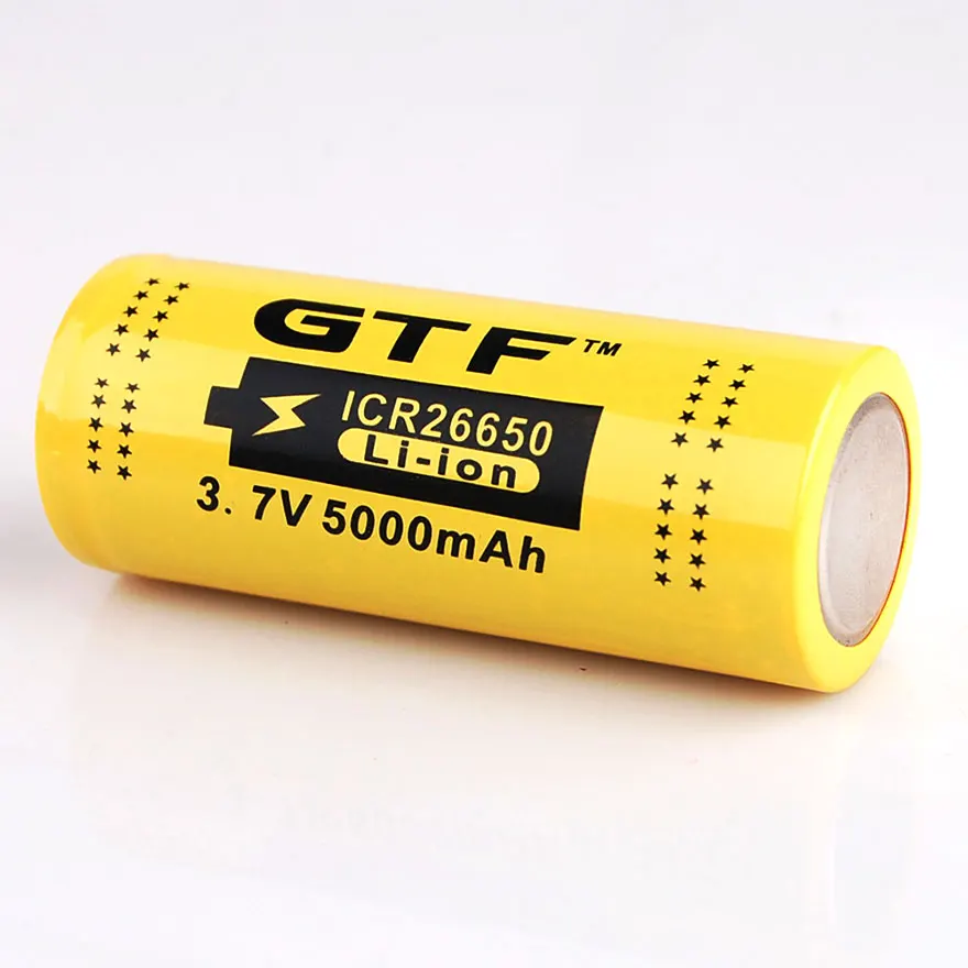 Nuova Batteria 26650 5000Mah 3.7V 26650 Batteria Ricaricabile Al Litio Per Torcia A Led Torcia Torcia Power Bank 26650 Batterie