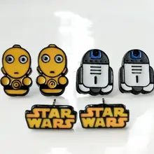 Звездные войны rober милый подарок личности асимметричные маленькие серьги унисекс серьги-каффы шпильки серьги анимеподарок