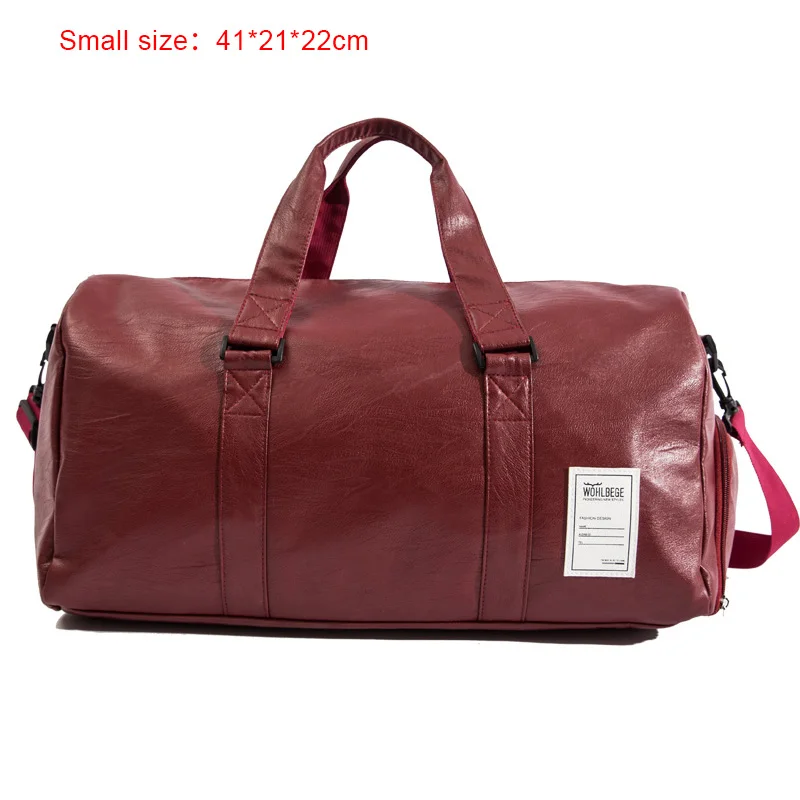 Высококачественная Водонепроницаемая Мужская сумка из искусственной кожи, модная уличная сумка для выходных, вместительная Женская дорожная сумка для багажа - Цвет: Red-Small