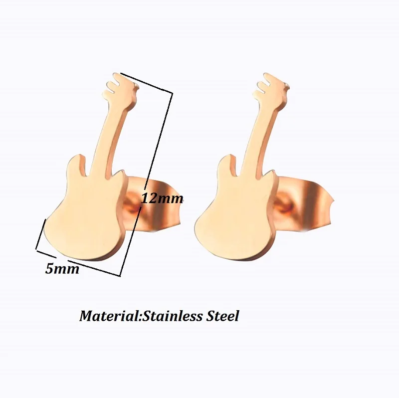 Jisensp, нержавеющая сталь, звезда, луна, серьги, рок, золотые серьги в виде гитар, для мужчин и женщин, модные, музыкальные, Instru, для мужчин, ts, ювелирное изделие, серьги-гвоздики