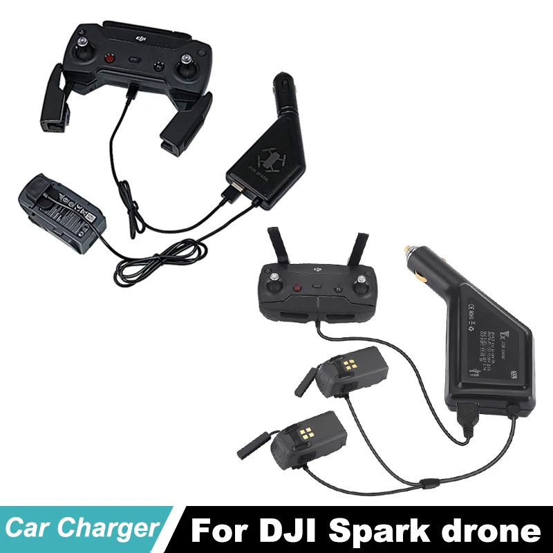 Spark Car Charger for DJI Spark Battery and Remote Controller Charging Hub Car Connector USB Adapter for Spark DJI Drone Charger Spark Car Charger for DJI Spark Battery and Remote Controller Charging Hub Car Connector USB Adapter for Spark DJI Drone Charger