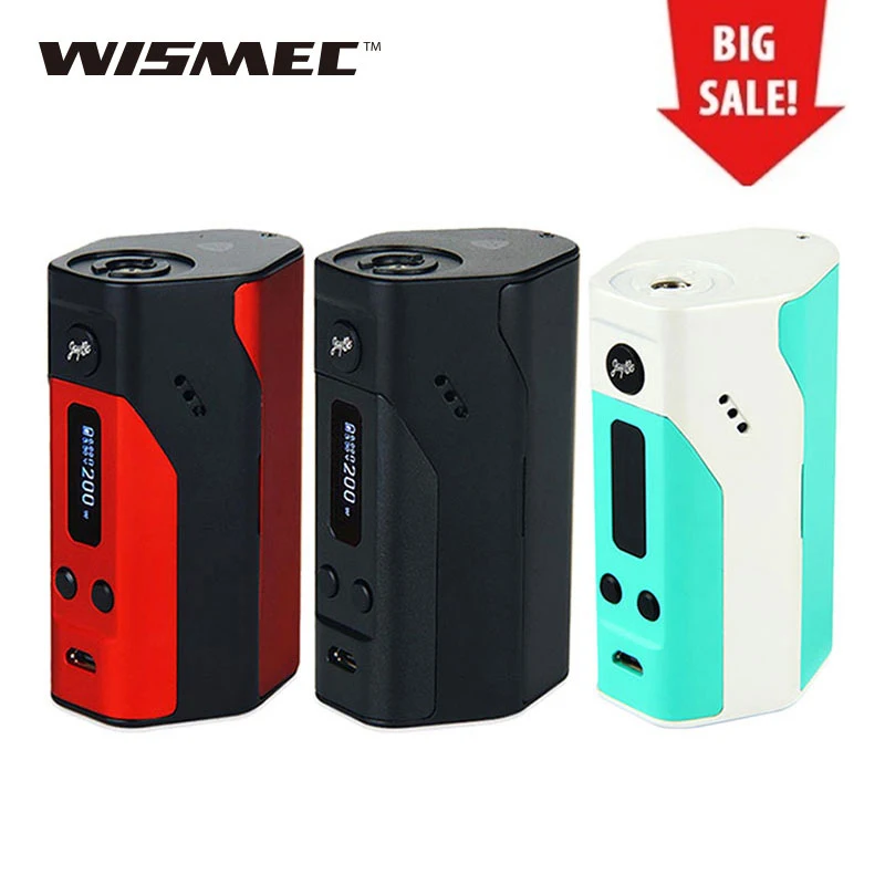 Большая распродажа! WISMEC Рел RX200 TC Express батарейный блок с температурным контролем/VW модель Temp Управление Вдыхание пара электронной сигареты