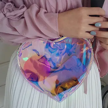 

2017 Fashion Transparent Handbag Shoulder Bag Clear Jelly Purse Women Clutch PVC Heart Bag