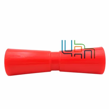 

12 Inch Red Polyurethane Self Centering Roller Non Marking Boat Trailer
