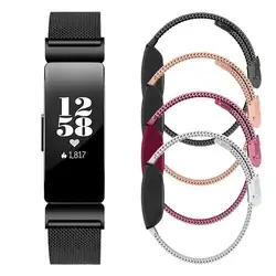 Модный стильный ремешок из нержавеющей стали для Fitbit Inspire/Inspire HR двойная безопасная Пряжка безопасный складной ремень