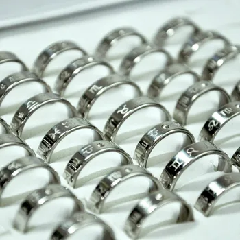 100Pcs Fashion Jewelry Constellation Style Stainless Steel Women Rings Men Ring Lots Hot Sale Bulk WholeSale LR4085 100Pcs Fashion Jewelry Constellation Style Stainless Steel Women Rings Men Ring Lots Hot Sale Bulk WholeSale LR4085