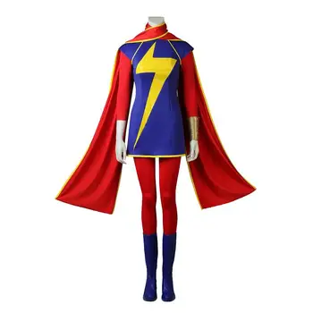

Ms. Marvel Cosplay Costume Kamala Khan Role-play Outfit Heroine Suit Halloween Costume for Adult Women Customized