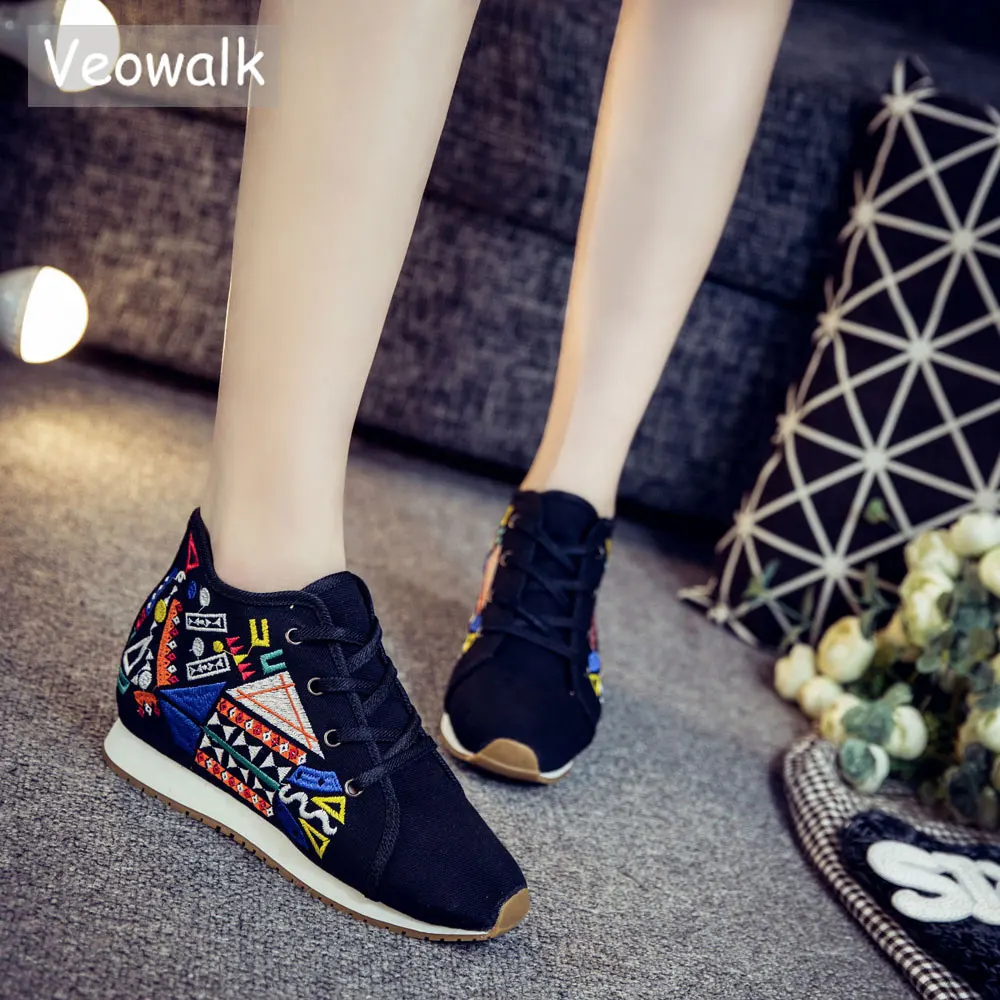 Veowalk/Женская парусиновая обувь для путешествий с геометрическим узором и