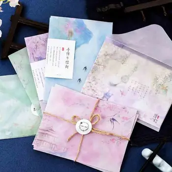 

1 Pack Hot Sale Swallow Natural Scenery Sulfuric Acid Paper Envelope Translucent Envelope Letter Invitation Jewelry Organizer