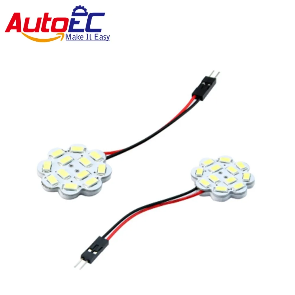 

AutoEC Wholesale 100pcs Car LED Interior Panel Dome Light Reading lamp 5630 12SMD with T10 Ba9s Festoon Adapter