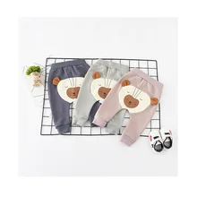 Весенне-летняя и осенняя одежда для малышей от 3 до 24 месяцев штаны для мальчиков и девочек Хлопковые Штаны-шаровары зимние штаны для малышей с изображением милого медведя