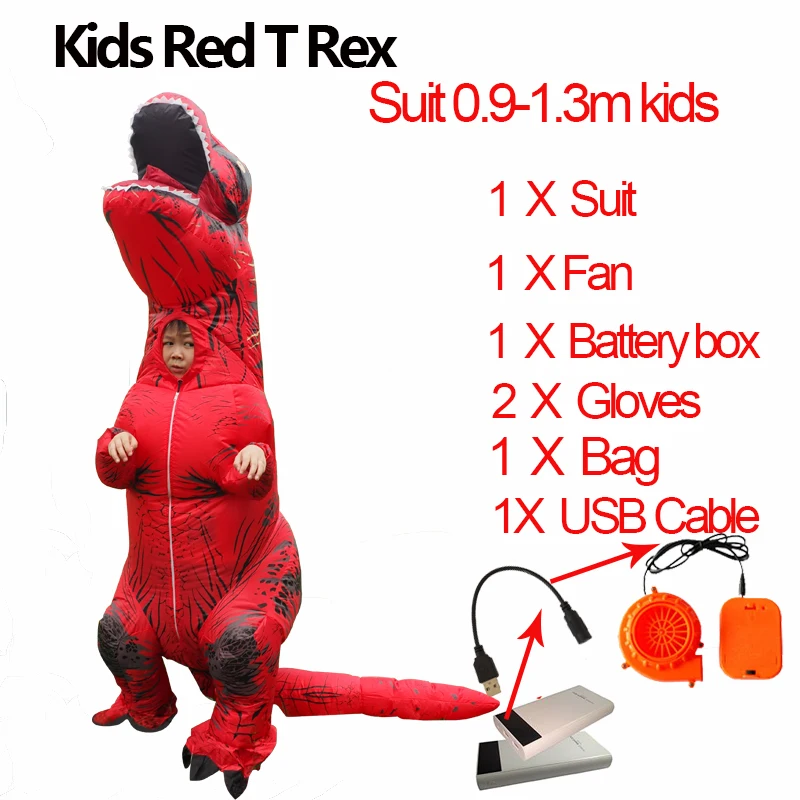 Inflatable Kids Dinosaur T REX Costumes Blow Up Fancy Dress Anime Mascot Cosplay Dinosaur Costume For Girls t rex Dino Cartoon (5)