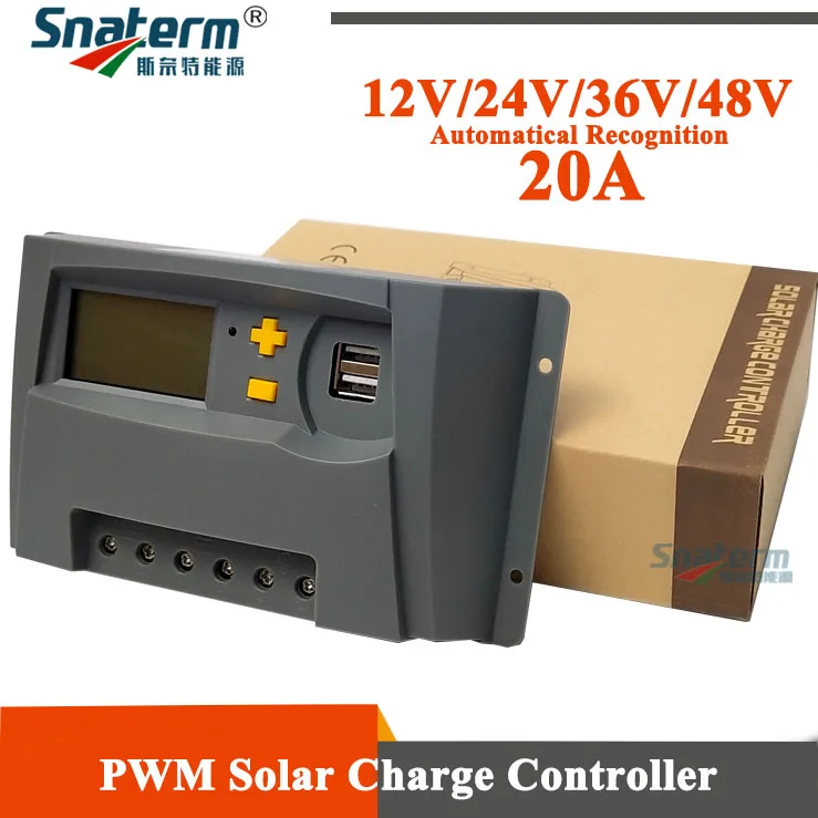 Высококачественные 20A 12 В/24 В/36 В/48 В автоматическая работа PWM PV солнечные