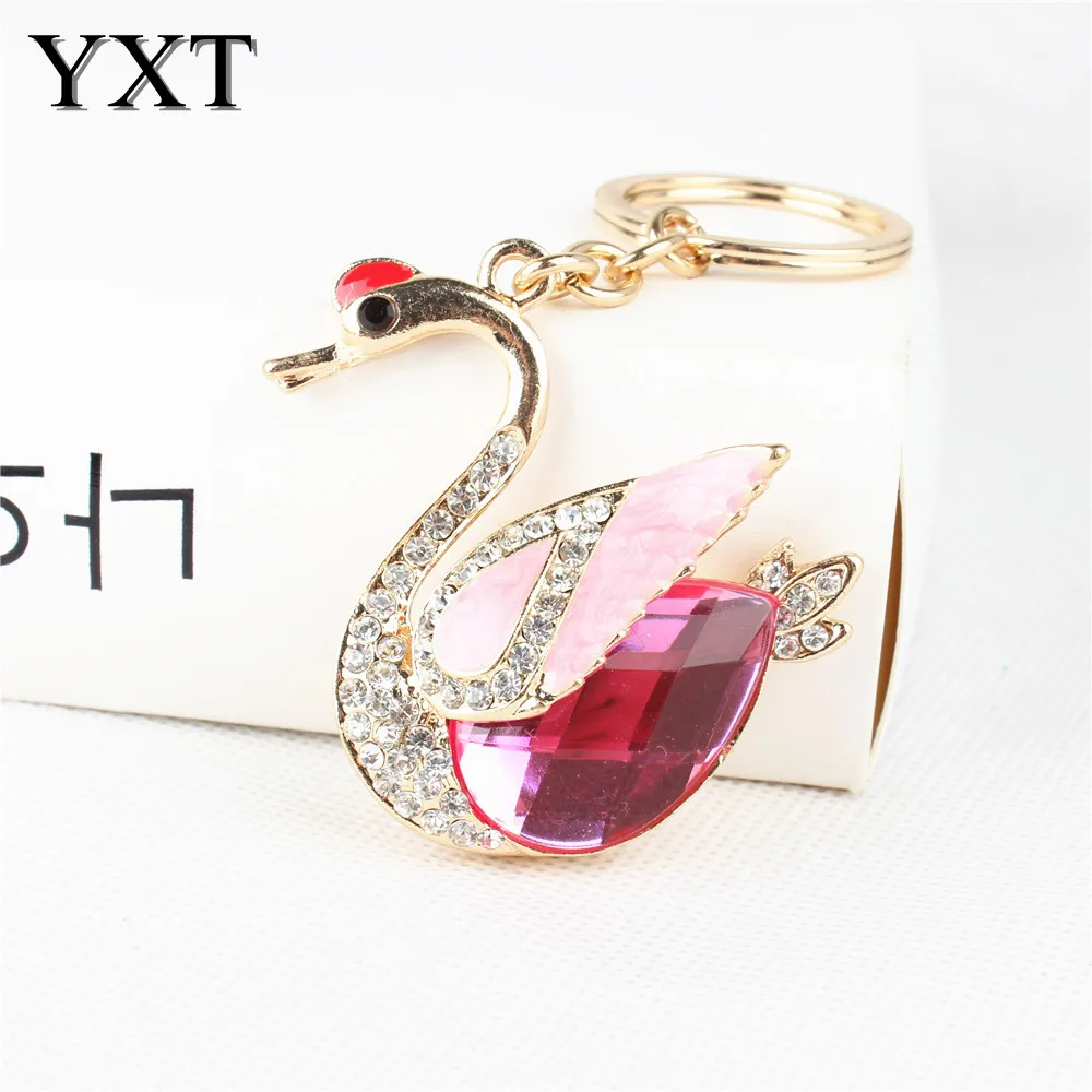 

Lovely Goose Swan Duck Crown Lovely Cute Crystal Charm Purse Handbag Car Key Keyring Keychain Party Wedding Birthday Gift
