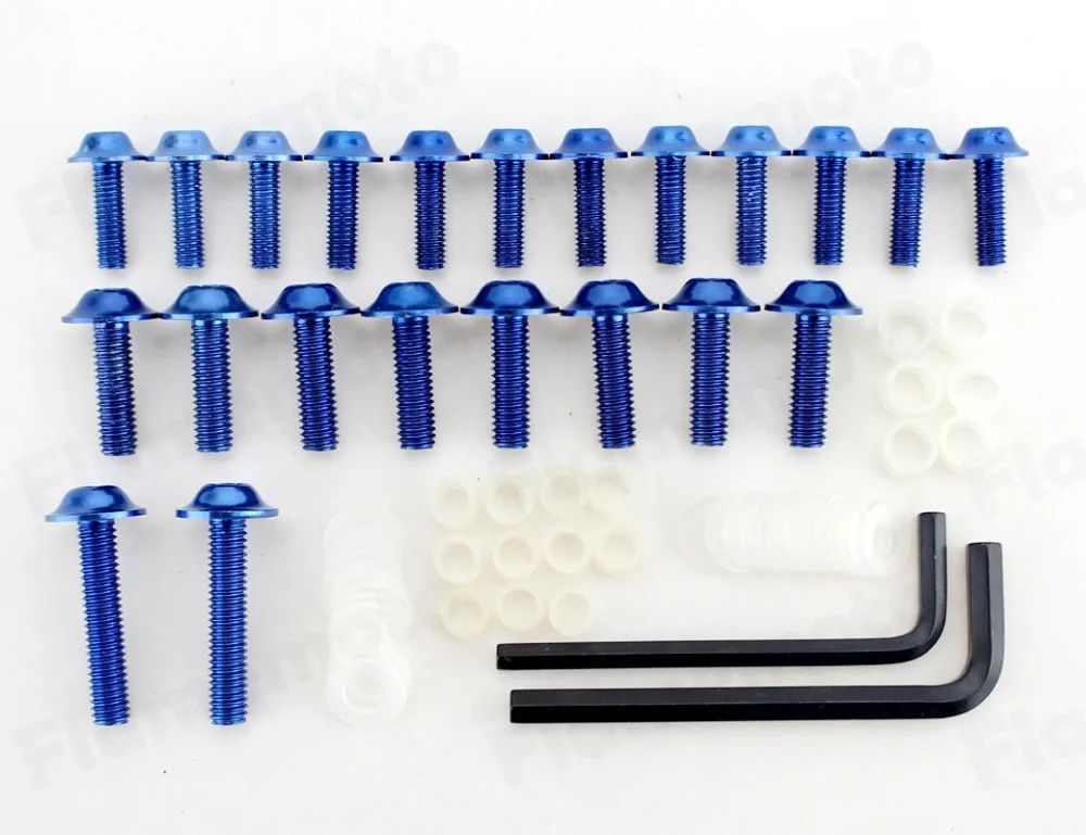 UNDEFINED Motorcycle Accessories Blue Fairing Bolts Screw Kit Aluminum