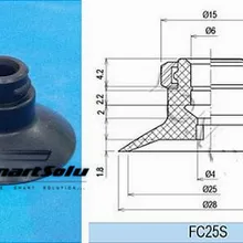 SMC Тип пневматические части черные плоские круговые Вакуумные присоски FC25S