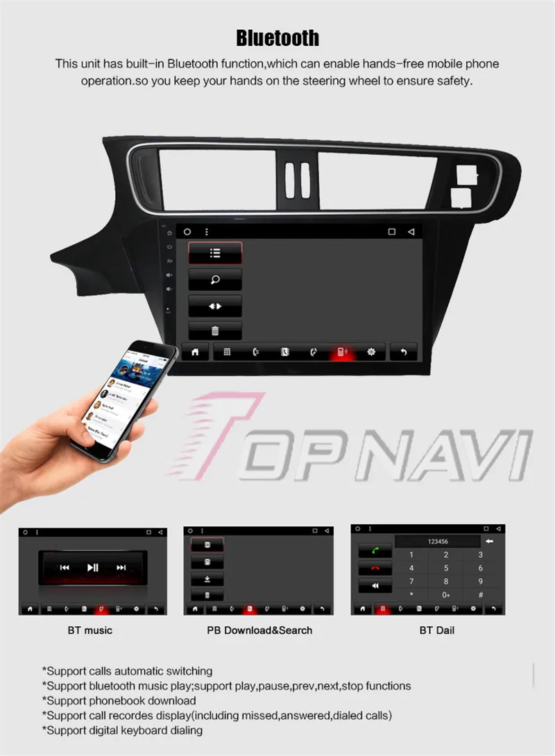 TV Box Android 7.1 Octa Core For Citroen C3-XR 2014