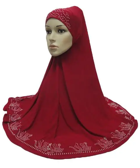 Один кусок Hijab шарф Мусульманский Amira молитва Khimar шляпа Женщины исламский головной убор над головой тюрбан, головной платок полное покрытие поклонения службы