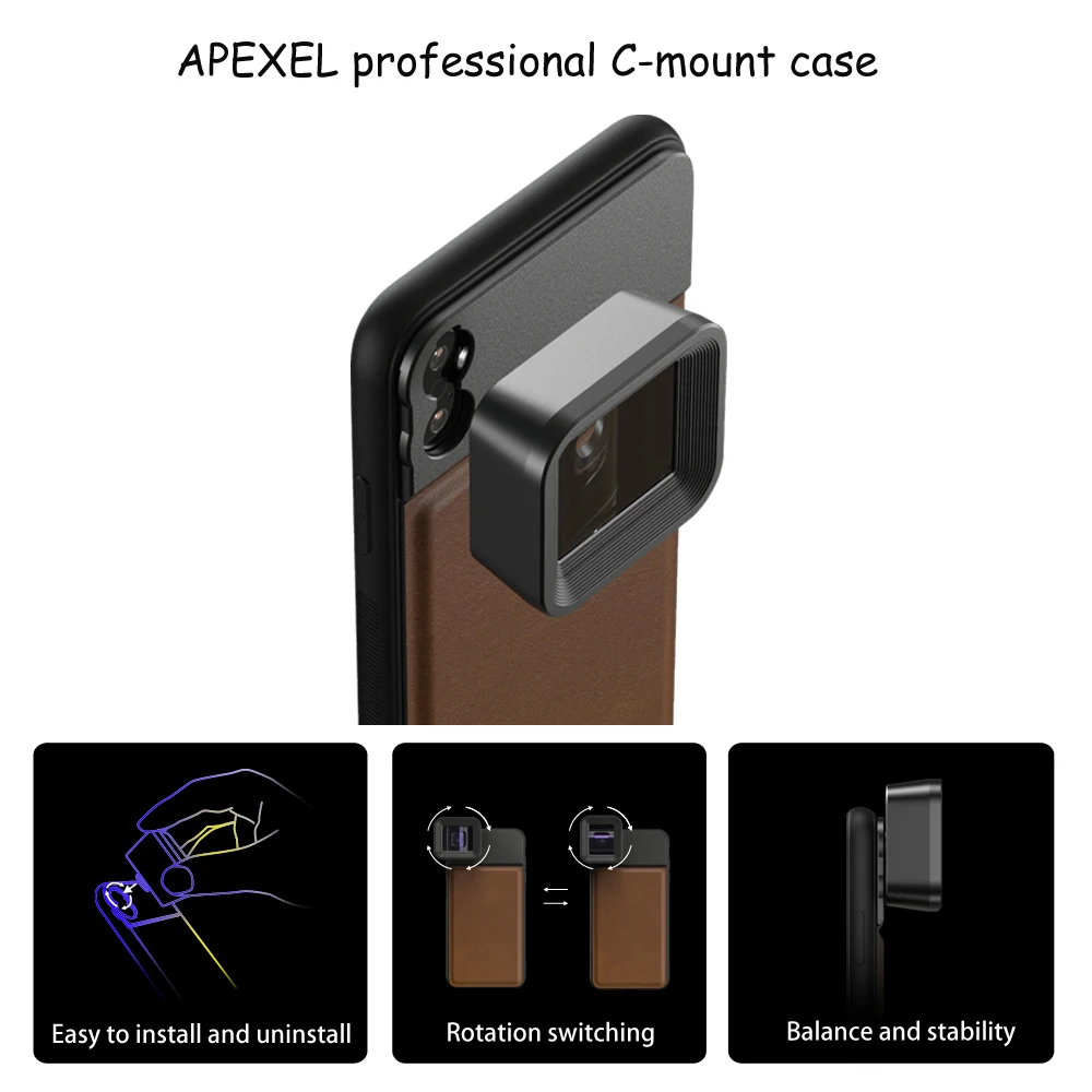  APEXEL Anamorphic Lens 1.33x Wide Screen Video Widescreen Slr Movie Mobile Phone Lens for iPhone Hu