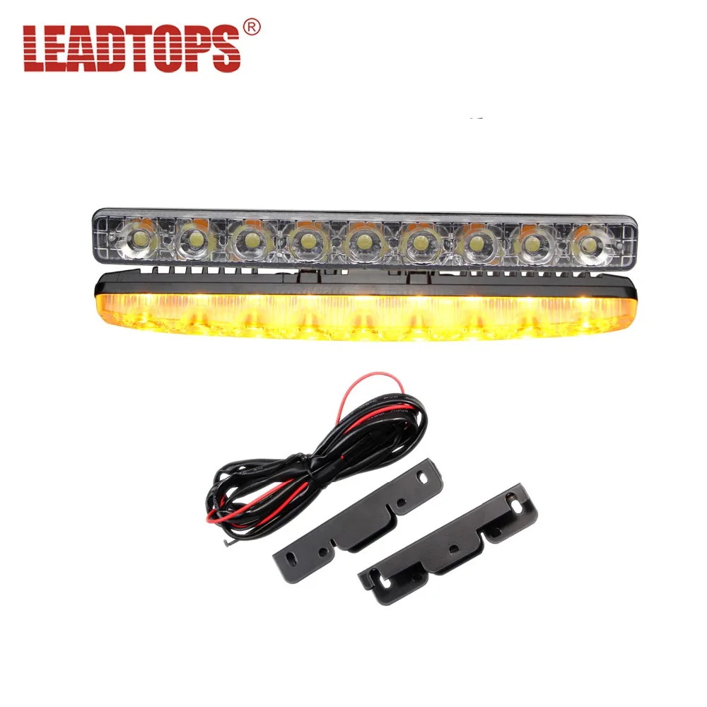

LEADTOPS Car High Power DRL Led Daytime Running Light Turn Signal Light Waterproof DC 12v 6000k Fog Lamps BE