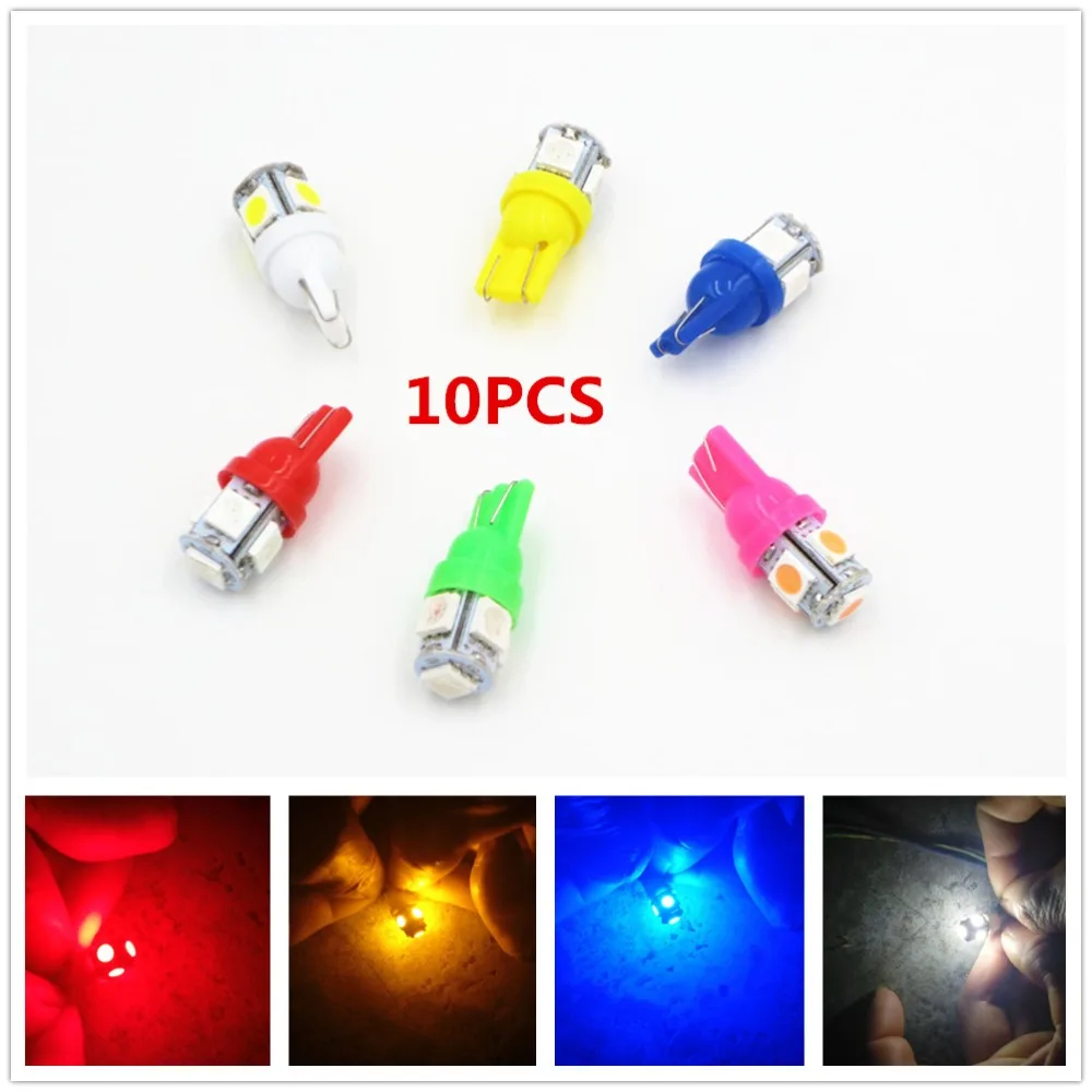 

10PCS T10 5SMD 5SMD 5050 Led Clearance Wedge Indicator Light W5W 2825 168 Lamp Bulb DC 12V 24V Car Auto License Plate Lamp Bulbs